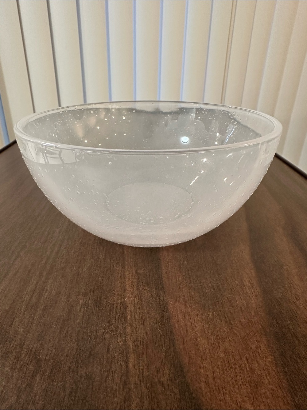 Clear Textured Glass Serving Bowl - Bubble Pattern